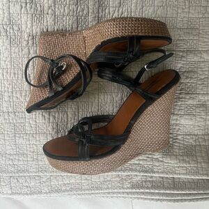 American Eagle Outfitters Black Wedge Sandals